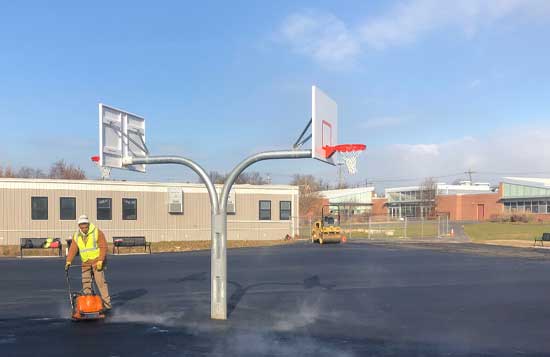 Bencardino Excavating Contractors Performing Paving Finishing At J Hampton Moore School