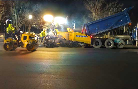 Bencardino Excavating Contractors Paving At Night